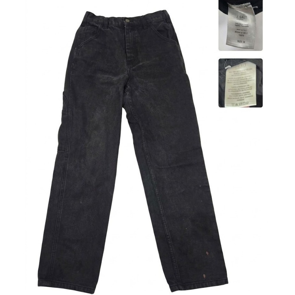 John Galt Carpenter Pants Womens Medium Black Washed Denim High Rise Skate